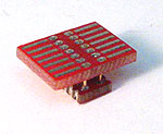 Conversion adapters provide an easy and low cost way to mount more modern smaller footprint package and pitch components to a PCB designed for larger pad patterns. <br><br> The adapter edge connections match the larger circuit board footprint, and the pads on the adapter top match the smaller component  footprint. The adapter pads are wired 1 to 1