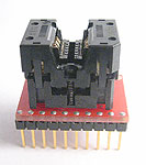 20 Pin SSOP and TSSOP programming adapter. The adapter accepts 173-mil, 4.4mm wide SSOP packages This programming adapter is wired one-to-one. Commonly used for programming PALs and serial EEPROMs.