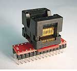 28 Pin ZIF socket adapter for devices in 4.5mm max wide body SSOP packages. Generic one to one wiring