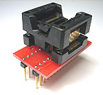 28 Pin ZIF socket adapter for devices in 5.7mm max wide body SSOP packages. Generic one to one wiring