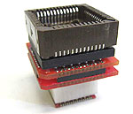 52 Pin PLCC to QFP TQFP pads. For Nohau or ICE Technology Motorola 68HC11E microcontroller emulators or actual component 52 pin PLCC.