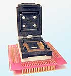 160 Pin QFP Adapter with closed top clamshell ZIF socket to 0.1 inch breadboard pins.