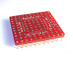 100 pad QFP SMT breadboard adapter converts SMT package with pitch of 0.4mm to 0.1 inch pin grid array.