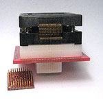 ZIF open top socket to SMT pads for 100 lead TQFP package