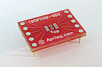 10 pad QFN SMT to DIP breadboard adapter converts SMT package with pitch of 0.5mm to two 600 mil DIP pin rows.