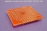 144 Pad QFP SMT breadboard adapter converts SMT package with pitch of 0.5mm to 0.1 inch pin grid array.