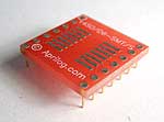 14 pin DIP interposer correction adapter from 600 mil DIP rows to SMT SOIC pads