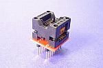 16 Pin SOIC to DIP adapter with open top ZIF socket to DIP pins.