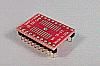 22 pad SOIC package to DIP breadboard adapter converts SMT package with pitch of 50 mils to two 300 mil DIP pin rows.