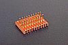 SOIC 20 pin 0.65 mil pitch grid array base for SMT Pads provides access for test socket attachment.