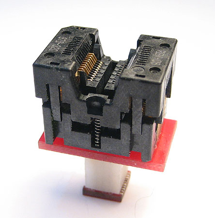 ZIF open top socket to SMT pads for 20 lead SSOP package.