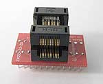 24 Pin ZIF socket adapter for devices in 7.55mm (300 mil) wide body SOIC packages.