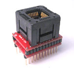 28 Pin PLCC Programming adapter for  NXP - Philips, 87C750, 87C751, and pin compatible devices in a 28 lead PLCC package.