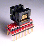 28 Pin SSOP programming adapter for 173-mil wide, 28 lead SSOP package. Generic adapter wired one-to-one.
