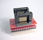 28 Pin ZIF socket adapter for devices in 5.7mm max wide body SSOP packages. Generic one to one wiring.