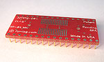 32 pad TSOP type 2 package to DIP breadboard adapter converts SMT package with pitch of 0.8mm (31.5 mil) to dual inline pin rows. Pins are wired 1 to 1 with the TSOP pads.
