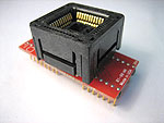 44 Pin PLCC Programming adapter for 8xC51 microcontrollers and pin compatible devices in 44 lead PLCC package.