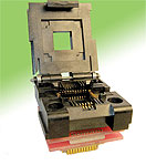 44 Pin PLCC closed top clamshell type ZIF socket to PLCC male plug. This adapter is wired one-to-one.