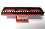 DIP pin socket to surface mount circuit board pads.