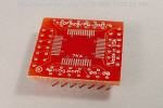 52 Pin QFP package pads to breadboard adapter converts SMT package with pitch of 0.65mm to 0.1 inch pin array rows.