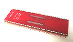 52 pad QSOP package to DIP breadboard adapter converts SMT package with pitch of 0.635mm, (25 mils), to DIP pin rows 900 mils apart.