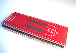 54 pad TSOP type 2 package to DIP breadboard adapter. Converts SMT package with pitch of 0.8mm to DIP pin rows.