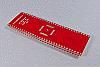 64 Pad TQFP only to DIP breadboard adapter converts SMT package with pitch of 0.5mm to two 900-mil DIP pin rows.