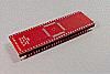 64 pad QFP only to DIP breadboard adapter converts SMT package with pitch of 0.8mm to two 900-mil DIP pin rows.