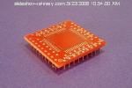 64 pad QFP SMT breadboard adapter converts SMT package with pitch of 0.8mm to 0.1 inch pin grid array.