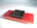 68 Pin PLCC socket on a 0.1 inch hole pattern male pin breadboard pattern.  DIP rows pins are 1.2 inches apart.