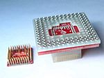 Aprilog Female pin receptacles to surface mount footprint adapters.