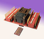 Horizontal signal isolator for 20 pin SOIC SMT component.