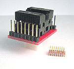 ZIF open top socket to SMT pads for 16 lead SOIC package.