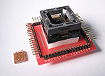 Aprilog Logic analyser test adapters that have signal connection pins for each IC pin.  These adapters are mounted with ZIF or clamshell test sockets that provide connection to TQFP, QFN, MLF, SOIC, SSOP, TSSOP, TSOP, VSOP, SOP, PLCC, and prototype 0.1 inch spaced printed circuit card sites.