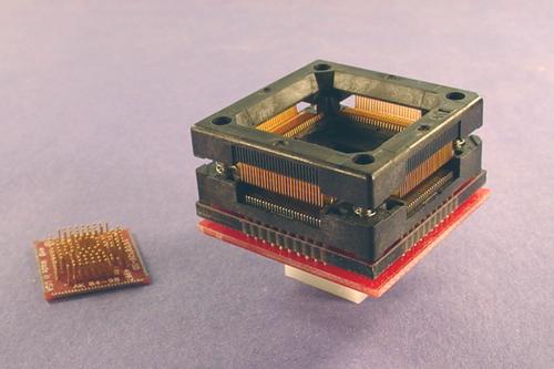 ZIF open top socket to pads for 112 lead QFP package with tip-to-tip of 0.65mm.