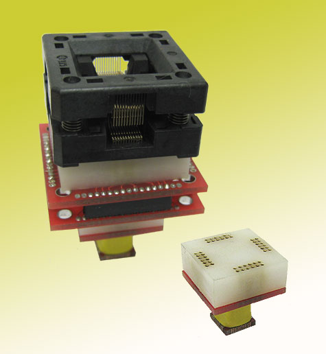 ZIF open top socket to SMT pads for 48 lead QFP package