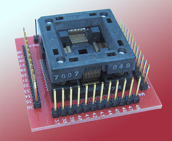 Open top 48 pin QFP Pin Monitor Adapter